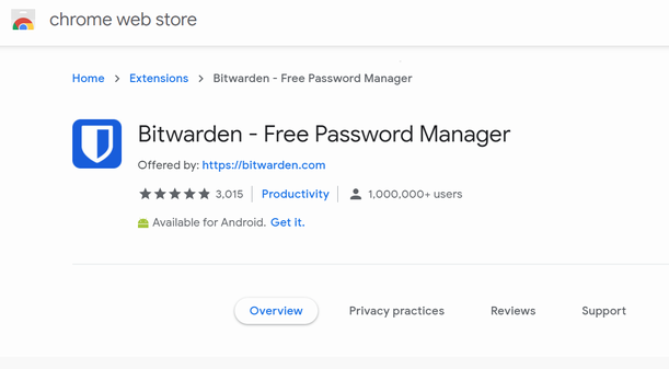 Chrome の Bitwarden 拡張機能