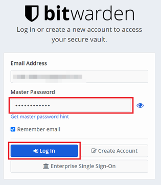 Bitwarden でのログイン