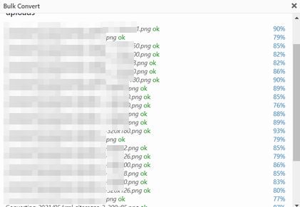 WebP Express による Bulk Convert