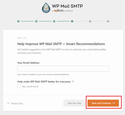 WP Mail SMTP のサジェストの設定